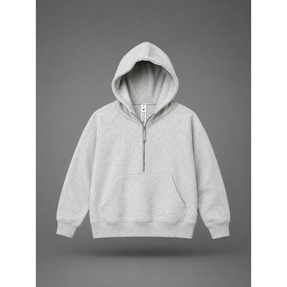 Lululemon Scuba Oversized Half-Zip Hoodie Heathered Core Ultra Light Grey M/L